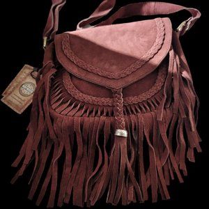 Genuine cowhide Western Cowgirl Style Cross Body Messenger Bag.